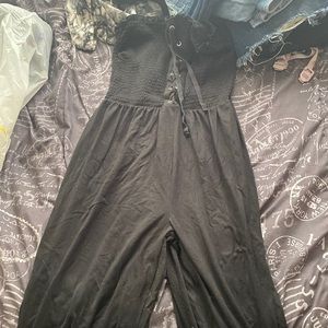 Black pantsuit with corset top